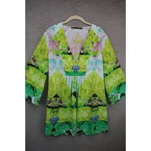 Ivanka Trump 3/4 Wide Sleeve V Neck Tunic-Size Large/XL-BOHO